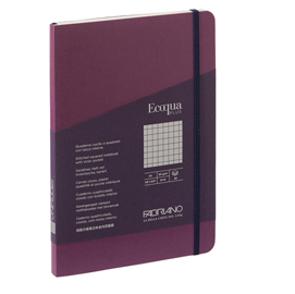 TACCUINO ECOQUA PLUS - CON ELASTICO - RILEGATURA CUCITA - A5 - 5 MM - 80 FOGLI - VINO - FABRIANO 94728