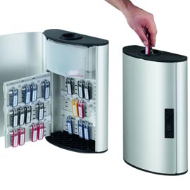 CASSETTA PORTACHIAVI DA PARETE KEY BOX PLUS - 30,2X40X11,8 CM - 54 POSTI - GRIGIO -DURABLE 58022