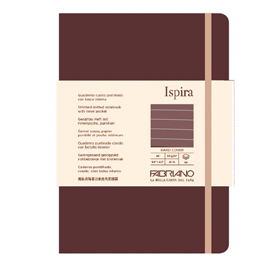 TACCUINO ISPIRA - CON ELASTICO - COPERTINA RIGIDA - A5 - 96 FOGLI - RIGHE - MARRONE - FABRIANO 94751