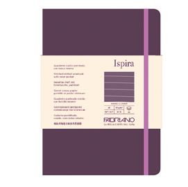 TACCUINO ISPIRA - CON ELASTICO - COPERTINA RIGIDA - A5 - 96 FOGLI - RIGHE - VIOLA - FABRIANO 94753