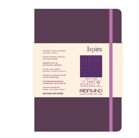 TACCUINO ISPIRA - CON ELASTICO - COPERTINA RIGIDA - A5 - 96 FOGLI - PUNTINATO - VIOLA - FABRIANO 94747