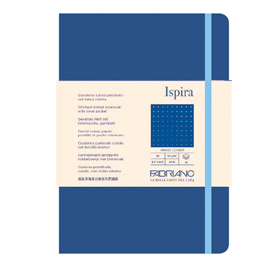 TACCUINO ISPIRA - CON ELASTICO - COPERTINA RIGIDA - A5 - 96 FOGLI - PUNTINATO - BLU ROYAL - FABRIANO 94749