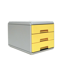 MINI CASSETTIERA KEEP COLOUR PASTEL - 17X25,4X17,7 CM - GRIGIO-GIALLO - ARDA 85149