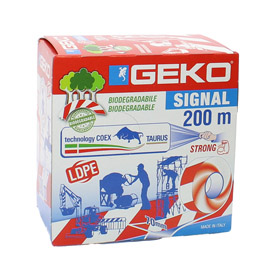 NASTRO SEGNALETICO SIGNAL 70MM X 200MT BIANCO/ROSSO BIODEGRADABILE GEKO 101811