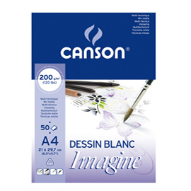 BLOCCO COLLATO LATO CORTO IMAGINE - A4 - 200 GR - 50 FOGLI - CANSON 85561