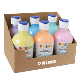 TEMPERA BRILLANTE PASTELLO - 300 ML - COLORI PASTEL ASSORTITI - PRIMO - BOX 6 COLORI 99798