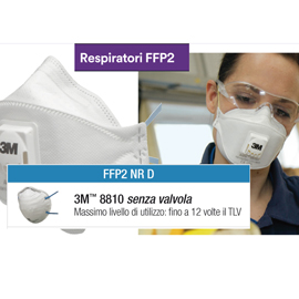 MASCHERINA 8810 CLASSIC FFP2 - SENZA VALVOLA - MONOUSO - 3M - CONF. 20 PEZZI (IMBUSTATI SINGOLARMENTE) 79849