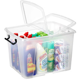 CONTENITORE MULTIUSO CON COPERCHIO - 47,5X39,5X31,5 CM - 40 L - PPL - TRASPARENTE - STRATA 64593