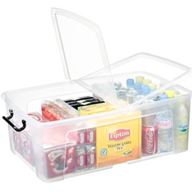 CONTENITORE MULTIUSO CON COPERCHIO - 67,5X44,5X23 CM - 50 L - PPL - TRASPARENTE - STRATA 64594