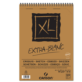 ALBUM SPIRALATO LATO CORTO XL - A4 - 90 GR - 120 FOGLI - EXTRA WHITE - CANSON 85647