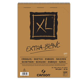 ALBUM SPIRALATO LATO CORTO XL - A3 - 90 GR - 120 FOGLI - EXTRA WHITE - CANSON 85648