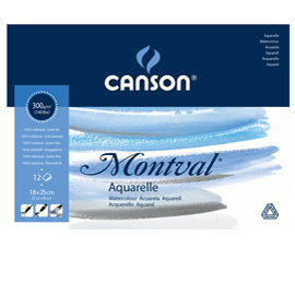 BLOCCO COLLATO LATO CORTO MONTVAL - 18X25 CM - 300 GR - 12 FOGLI - CANSON 85616