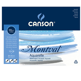 BLOCCO COLLATO LATO CORTO MONTVAL - 24X32  CM - 300 GR - 12 FOGLI - CANSON 85617