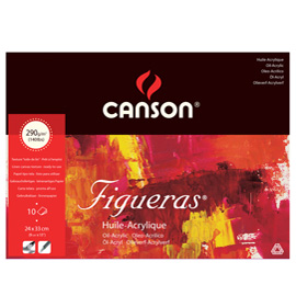 BLOCCO COLLATO LATO CORTO FIGUERAS - 24X33 CM - 4F - 290 GR - 10 FOGLI - CANSON 85623