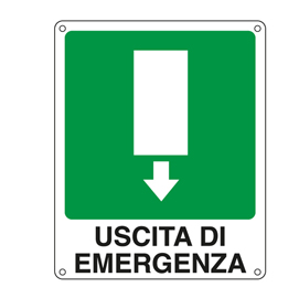 CARTELLO SEGNALATORE - 25X31 CM - USCITA DI EMERGENZA - ALLUMINIO - CARTELLI SEGNALATORI 76909