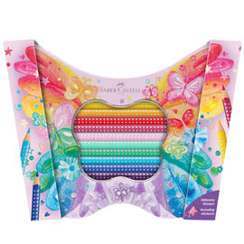 ASTUCCIO FARFALLA MATITE COLORATE SPARKLE - COLORI ASSORTITI - FABER CASTELL - CONF. 20 PEZZI 98887