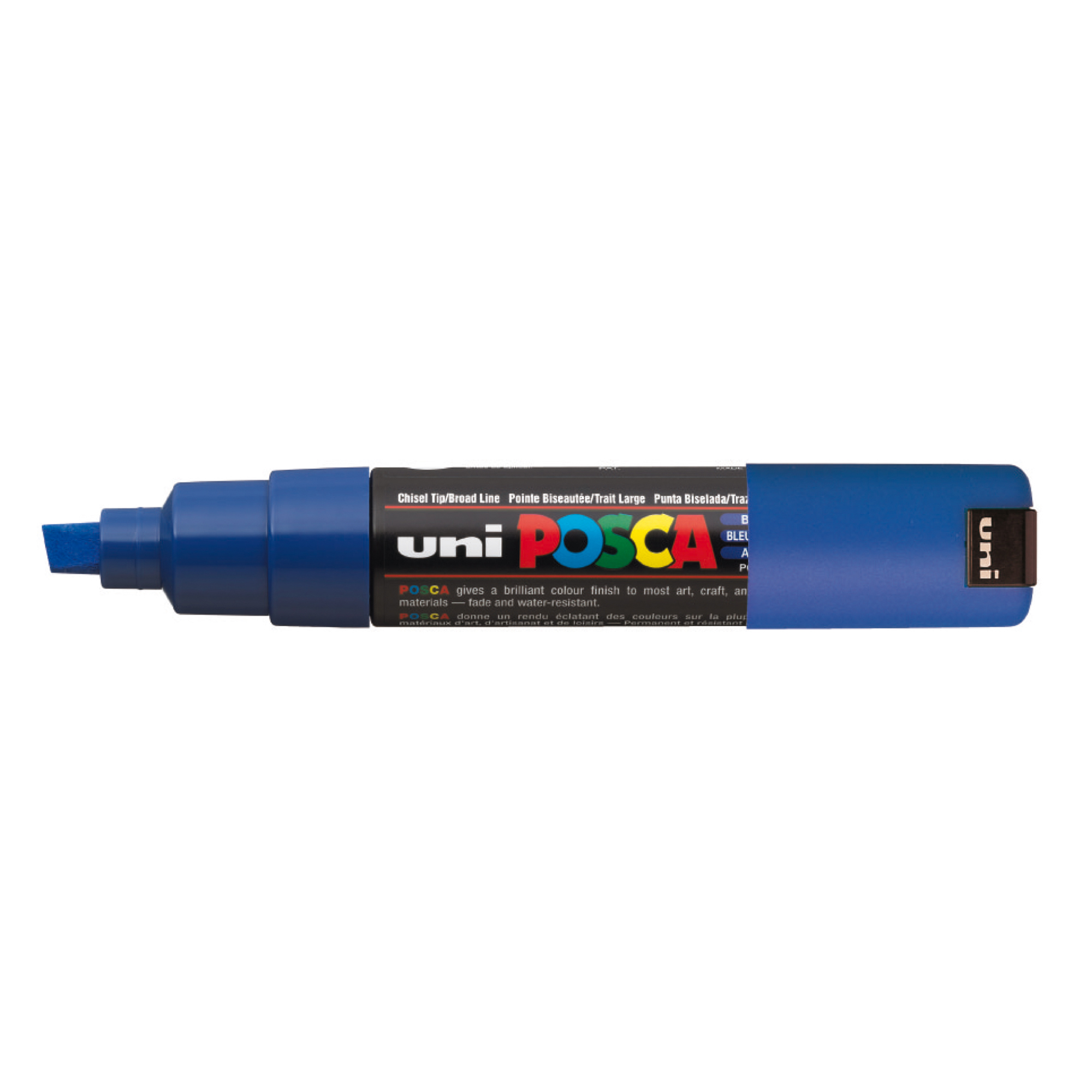 MARCATORE A BASE D'ACQUA UNI POSCA PC8K - PUNTA LARGE A SCALPELLO 8,0MM - BLU  - UNI MITSUBISHI 50166