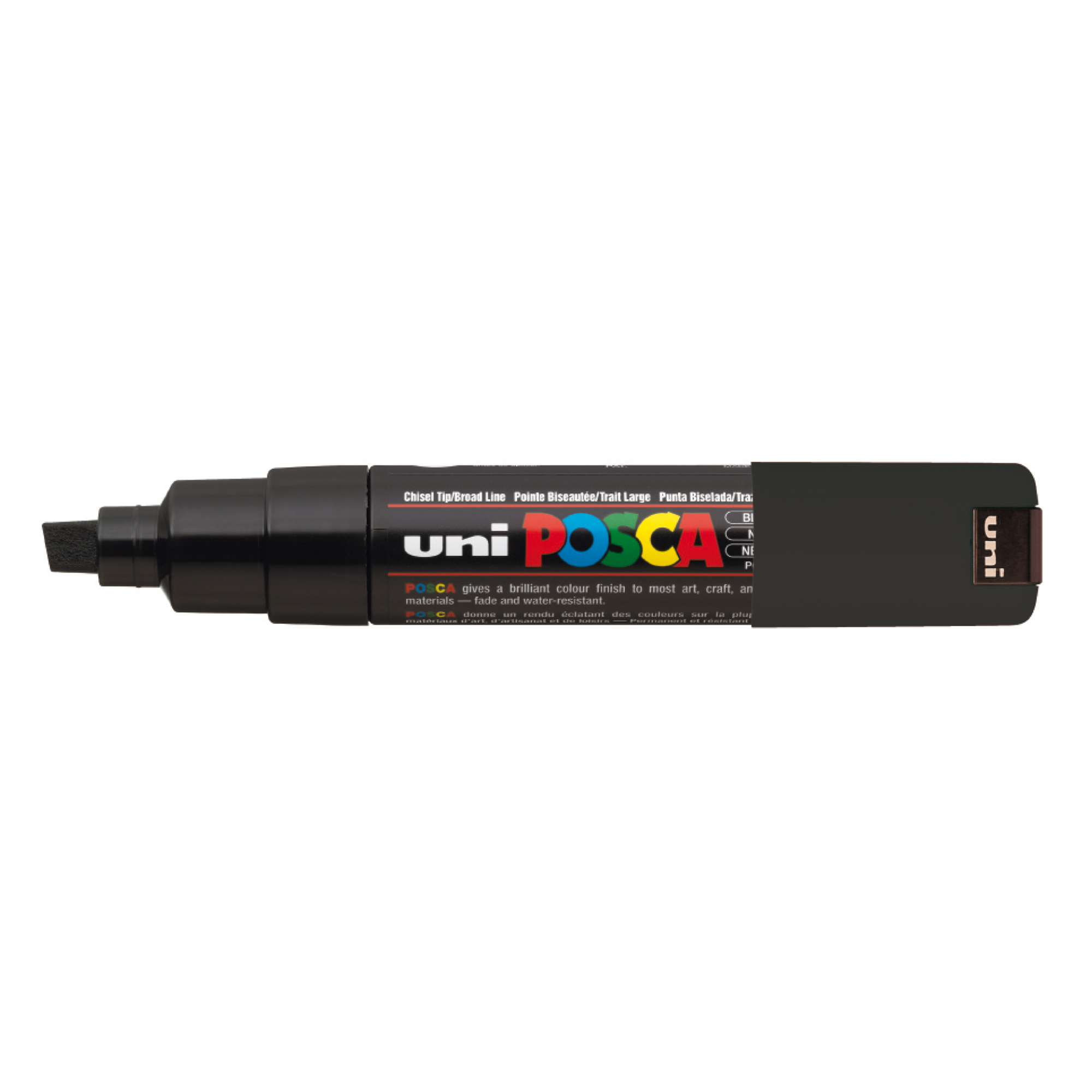 MARCATORE A BASE D'ACQUA UNI POSCA PC8K - PUNTA LARGE A SCALPELLO 8,0MM - NERO  - UNI MITSUBISHI 49987