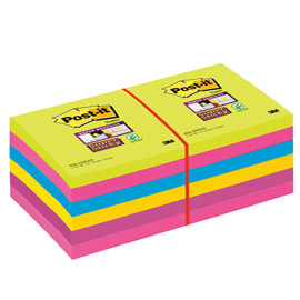 BLOCCO FOGLIETTI POST IT  SUPER STICKY - COLORI ULTRA - 76 X 76MM - 90 FOGLI - POST IT 53554