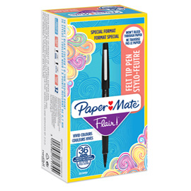 PENNARELLO FLAIR NYLON PUNTA FELTRO - PUNTA 1,10MM - NERO - PAPERMATE - CONF. 30+6 PEZZI 86873