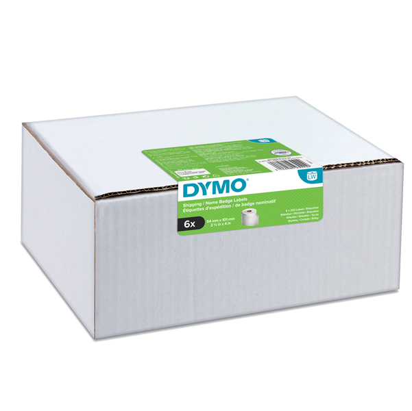 VALUE PACK 6 ROTOLI ETICHETTE SPEDIZ/BADGE 54X101MM BIANCO (220ETIC/RT) DYMO LW 93272