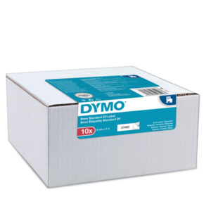 NASTRI DYMO D1 - 9 MM X 7 MT - NERO-BIANCO - DYMO - VALUE PACK 10 PEZZI 89505