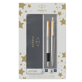 GIFT SET DUO - JOTTER STAINLESS STEEL GT SFERA + STILOGRAFICA - PUNTA MEDIA - PARKER 95961
