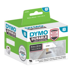 ROTOLO 450 ETICHETTE LW DURABLE INDUSTRIAL - 1933085 - 19 X 64 MM - CARTA - BIANCO - DYMO - CONF. 2 ROTOLI 80373