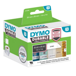 ROTOLO 850 ETICHETTE LW DURABLE INDUSTRIAL - 1933083 - 25 X 25 MM - CARTA - BIANCO - DYMO - CONF. 2 ROTOLI 80371