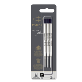 REFILL SFERA QUINKFLOW - PUNTA MEDIA - NERO - PARKER - BLISTER 3 PEZZI 94549