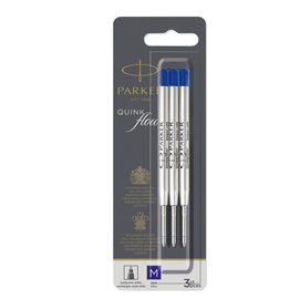 REFILL SFERA QUINKFLOW - PUNTA MEDIA - BLU - PARKER - BLISTER 3 PEZZI 94550