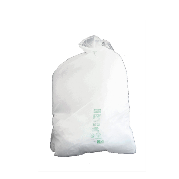 SACCHI BIO - 70 X 110 CM - BIANCO - 110 L - 20 MIC - ROLSAC - CONF. 20 PEZZI 90345