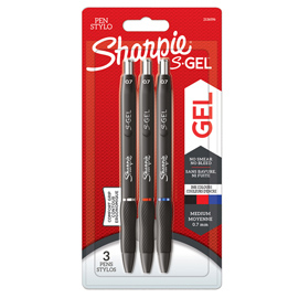 PENNA GEL A SCATTO - 0.7 MM - NERO/BLU/ROSSO - SHARPIE - CONF. 3 PEZZI 94037
