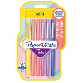 PENNARELLO FLAIR NYLON PASTEL - COLORI ASSORTITI - PAPERMATE - CONF. 6 PEZZI 95236