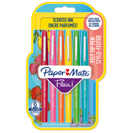 PENNARELLO FLAIR NYLON SCENTED - COLORI ASSORTITI - PAPERMATE - CONF. 6 PEZZI 95237