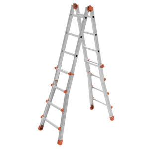 SCALA TELESCOPICA SQUADRA - 8+8 GRADINI - ALLUMINIO - MARCHETTI 80741