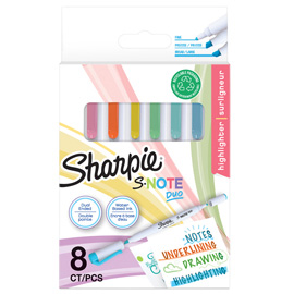 PENNARELLI S-NOTE DUO - COLORI ASSORTITI - SHARPIE - CONF. 8 PEZZI 98551
