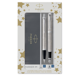 GIFT SET DUO - IM STAINLESS STEEL SFERA + STILOGRAFICA - PUNTA MEDIA - PARKER 95962