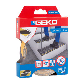 NASTRO ADESIVO ANTISCIVOLO ANTISLIP 25MM X 5MT GIALLO NERO GEKO 101802