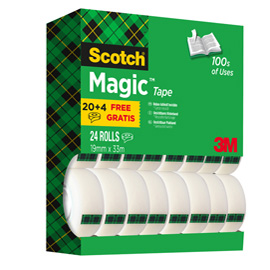 PROMO PACK 20+4 NASTRO ADESIVO SCOTCH MAGIC 810 19MMX33MT 56458