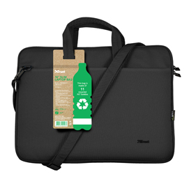 BORSA PER NOTEBOOK BOLOGNA - ECOCOMPATIBILE - DA 16'' -  NERO - TRUST 93705