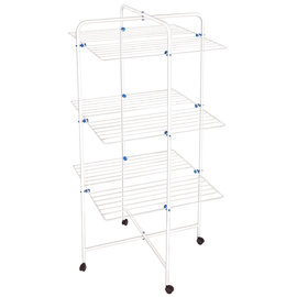 STENDIBIANCHERIA VERTICALE SAHARA - 3 PIANI - 68 X 171 CM - ACCIAIO VERNICIATO - BIANCO 100393