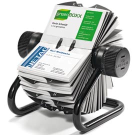 PORTABIGLIETTI DA VISITA VISIFIX  ROTARY - 400 POSTI - 19,5X19X12 CM - NERO - DURABLE 68162