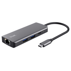 ADATTATORE MULTIPORTA DALYX - USB-C 6 IN 1 - ALLUMINIO - ARGENTO - TRUST 98770