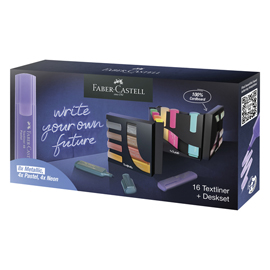 SET DA SCRIVANIA EVIDENZIATORI TEXTLINER 46 - PUNTA A SCALPELLO - TRATTO 1,0-3,0-5,0 MM - COLORI ASSORTITI - FABER CASTELL - CONF. 16 PEZZI 102355