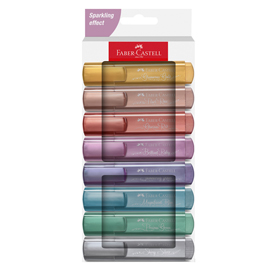 EVIDENZIATORE TEXTLINER 46 - PUNTA A SCALPELLO - TRATTO 1,0-3,0-5,0 MM - COLORI ASSORTITI METALLIC - FABER CASTELL - ASTUCCIO 8 COLORI 101477