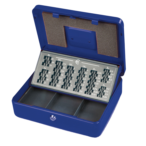 CASSETTA PORTAVALORI EUROPA - 30X24X9 CM - BLU - METALPLUS 47846