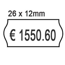 ROTOLO DA 1000 ETICHETTE A ONDA PER PRINTEX SMART 8-2612 - 26X12 MM - ADESIVO REMOVIBILE - BIANCO - PRINTEX - PACK 10 ROTOLI 74894