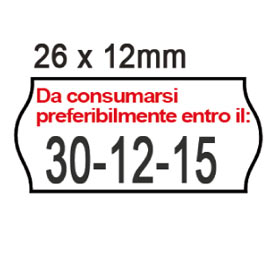 ROTOLO DA 1000 ETICHETTE A ONDA PER PRINTEX SMART 8-2612 - DA CONSUMARSI… - 26X12 MM - ADESIVO PERMANENTE - BIANCO -  PRINTEX - PACK 10 ROTOLI 74899