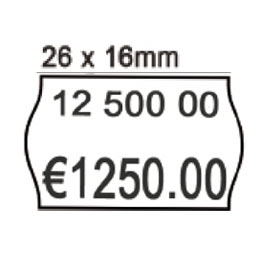 ROTOLO DA 1000 ETICHETTE A ONDA PER PRINTEX SMART 16-2616 E Z MAXI 6-2616 - 26X16 MM - ADESIVO REMOVIBILE - BIANCO - PRITNEX - PACK 10 ROTOLI 74902